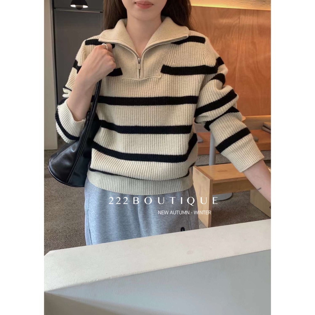 Áo len kẻ ngang Feiding Y6855