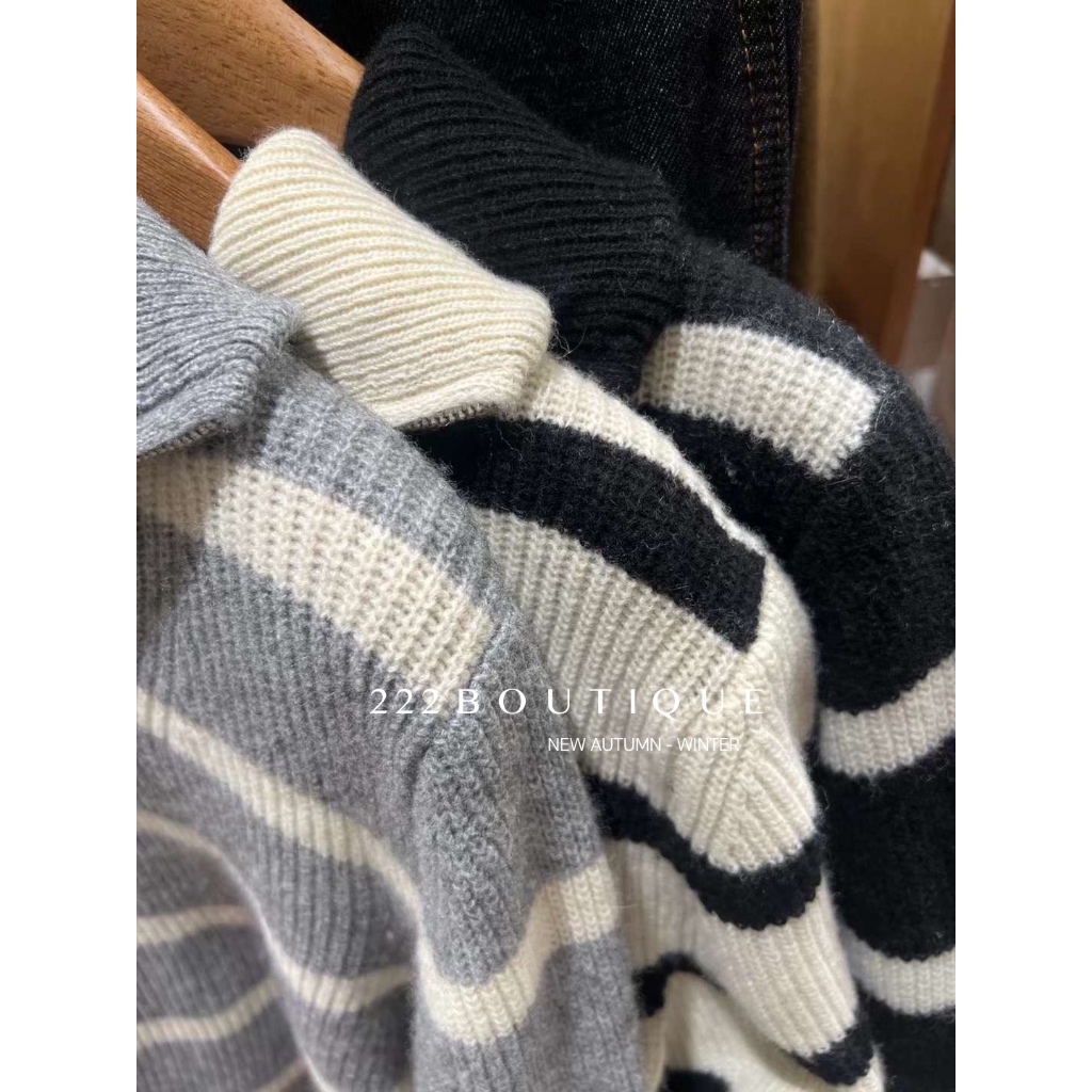 Áo len kẻ ngang Feiding Y6855