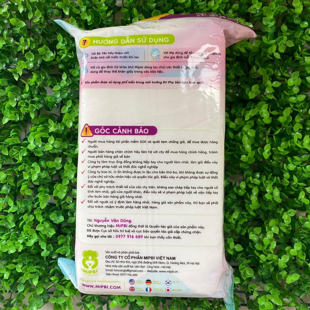 Khăn vải khô đa năng Mipbi 300g siêu mềm, an toàn cho cả gia đình