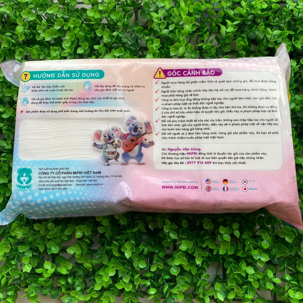 Khăn vải khô đa năng Mipbi 300g siêu mềm, an toàn cho cả gia đình