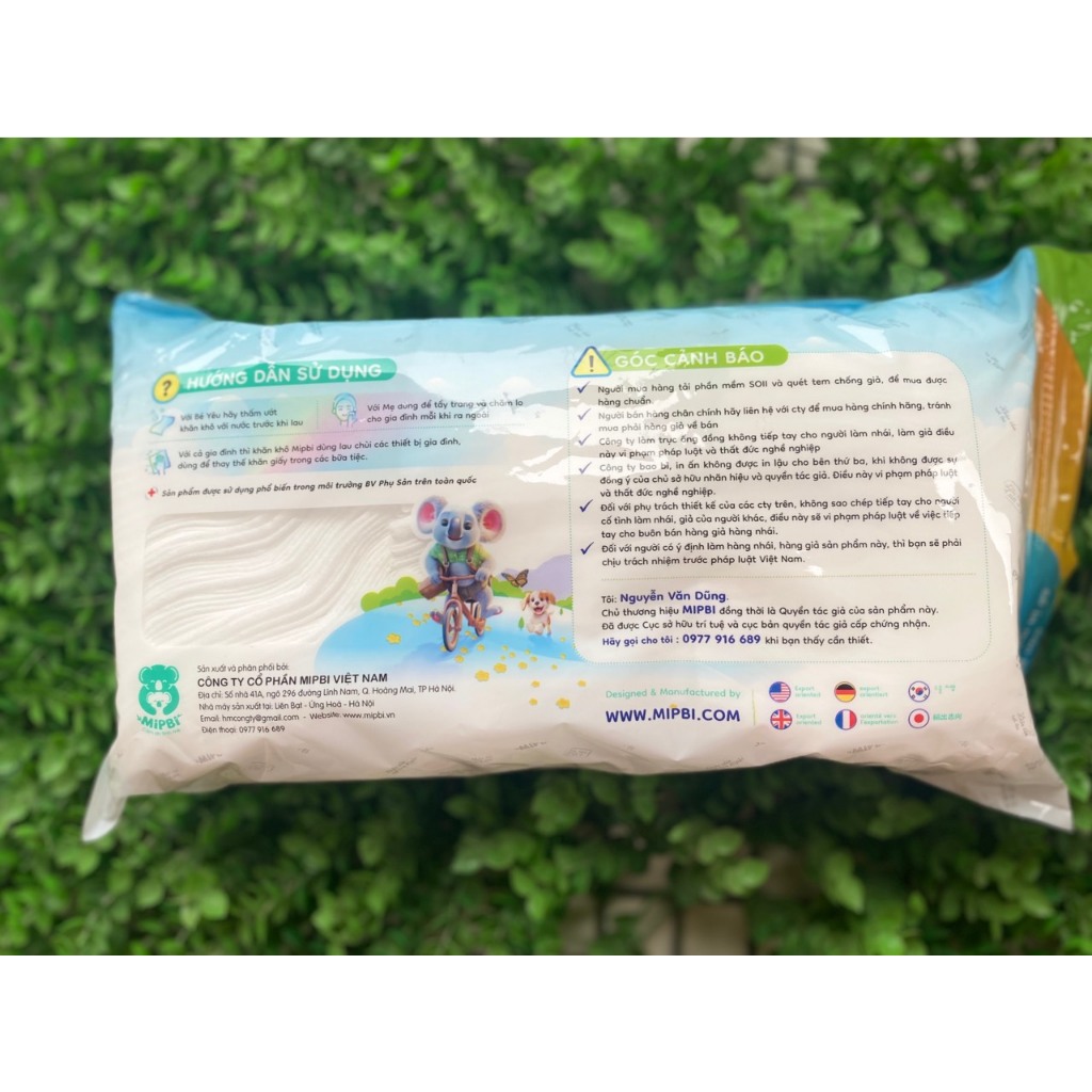 Khăn giấy khô đa Khăn khô Mipbi 200gr SIÊU MỀM an toàn cho trẻ sơ sinh 💖FRESHIP💖