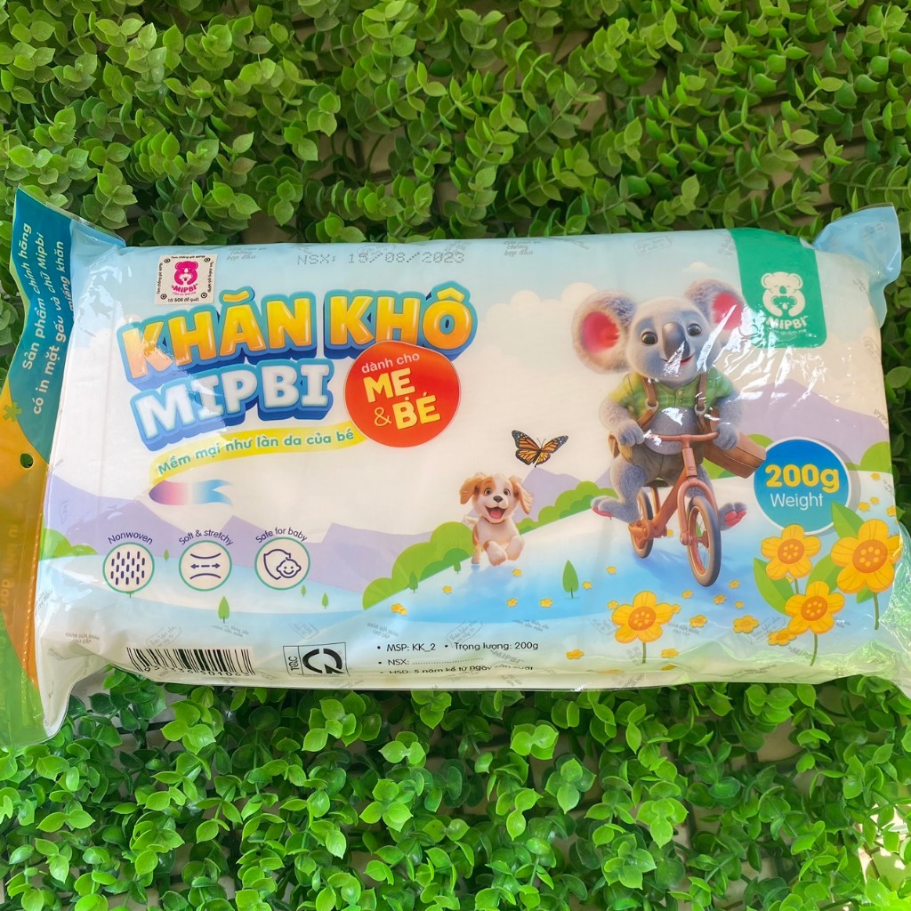 Khăn giấy khô đa Khăn khô Mipbi 200gr SIÊU MỀM an toàn cho trẻ sơ sinh 💖FRESHIP💖