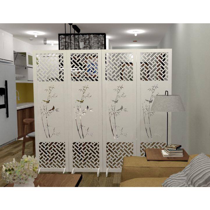 Vách bình phong Cây Trúc Xinh bằng Nhựa PVC cao cấp/ Giá bán 1 tấm đã bao gồm chân , chỉ bán từ 2 tấm.