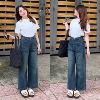 [Q11] Quần jean suông nữ ống rộng 2 túi trước