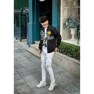 Áo khoác bomber thêu chữ dior tears trước ngực-Áo khoác vải dù nam form dáng cực chất hot trend 2023