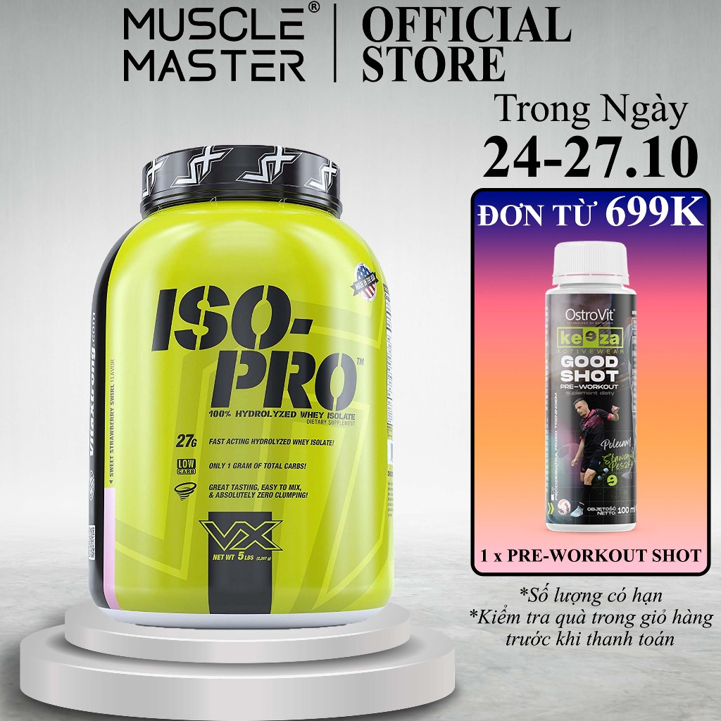 Thực Phẩm Bổ Sung Protein 100% HYDROLYZED WHEY ISOLATE VitaXtrong Iso Pro 5lbs