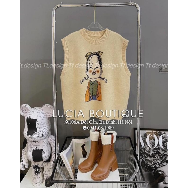 Áo len gile hoạt hình hàng QC