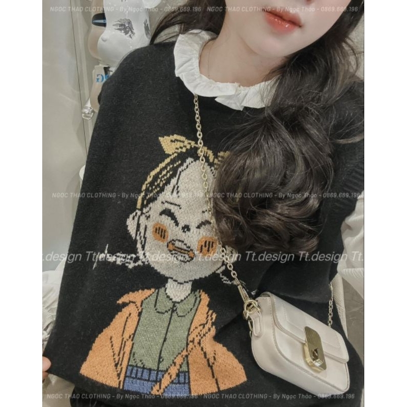 Áo len gile hoạt hình hàng QC