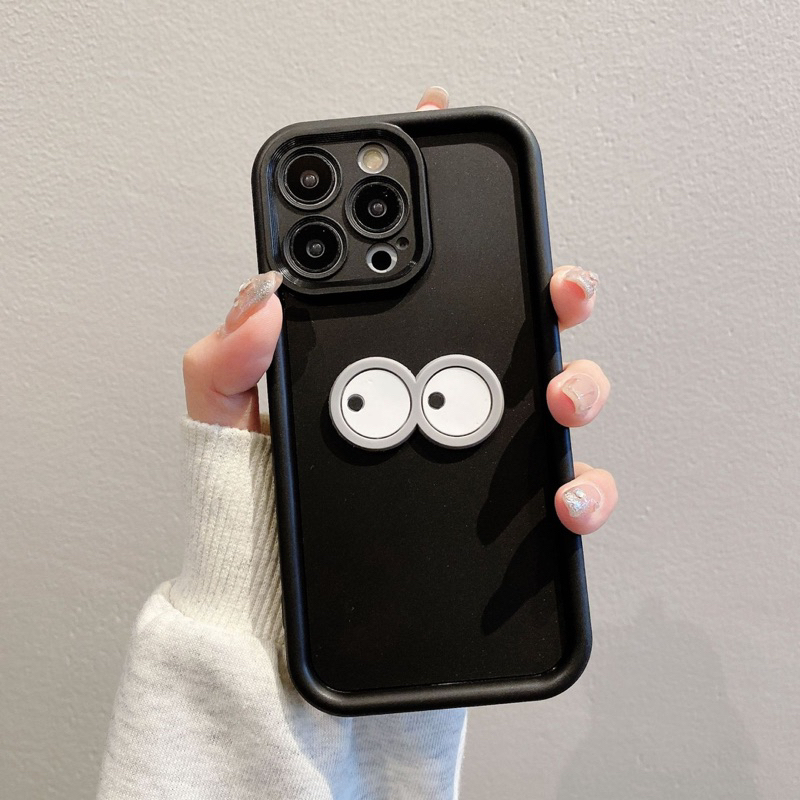 Ốp Lưng Ip TPU silicon viền thang trắng - đen 2 mắt chéo dành cho ip - TENCASESHOP