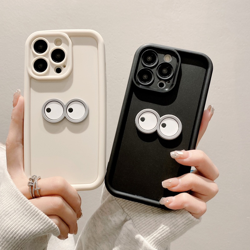 Ốp Lưng Ip TPU silicon viền thang trắng - đen 2 mắt chéo dành cho ip - TENCASESHOP