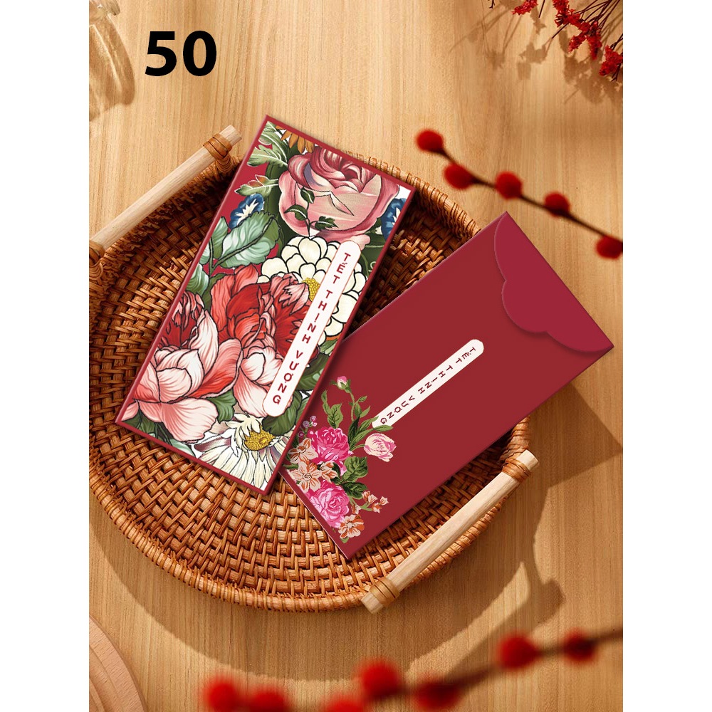 100 bao lì xì hoa tết mùa xuân năm mới