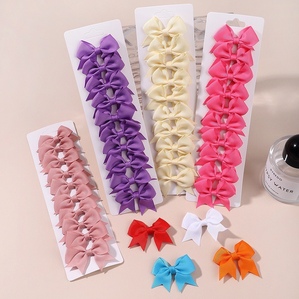 Kẹp tóc nơ bé gái Sunny kẹp tóc xinh cho bé  kẹp chiếc nơ thiết kế ruy băng xinh xắn đủ màu