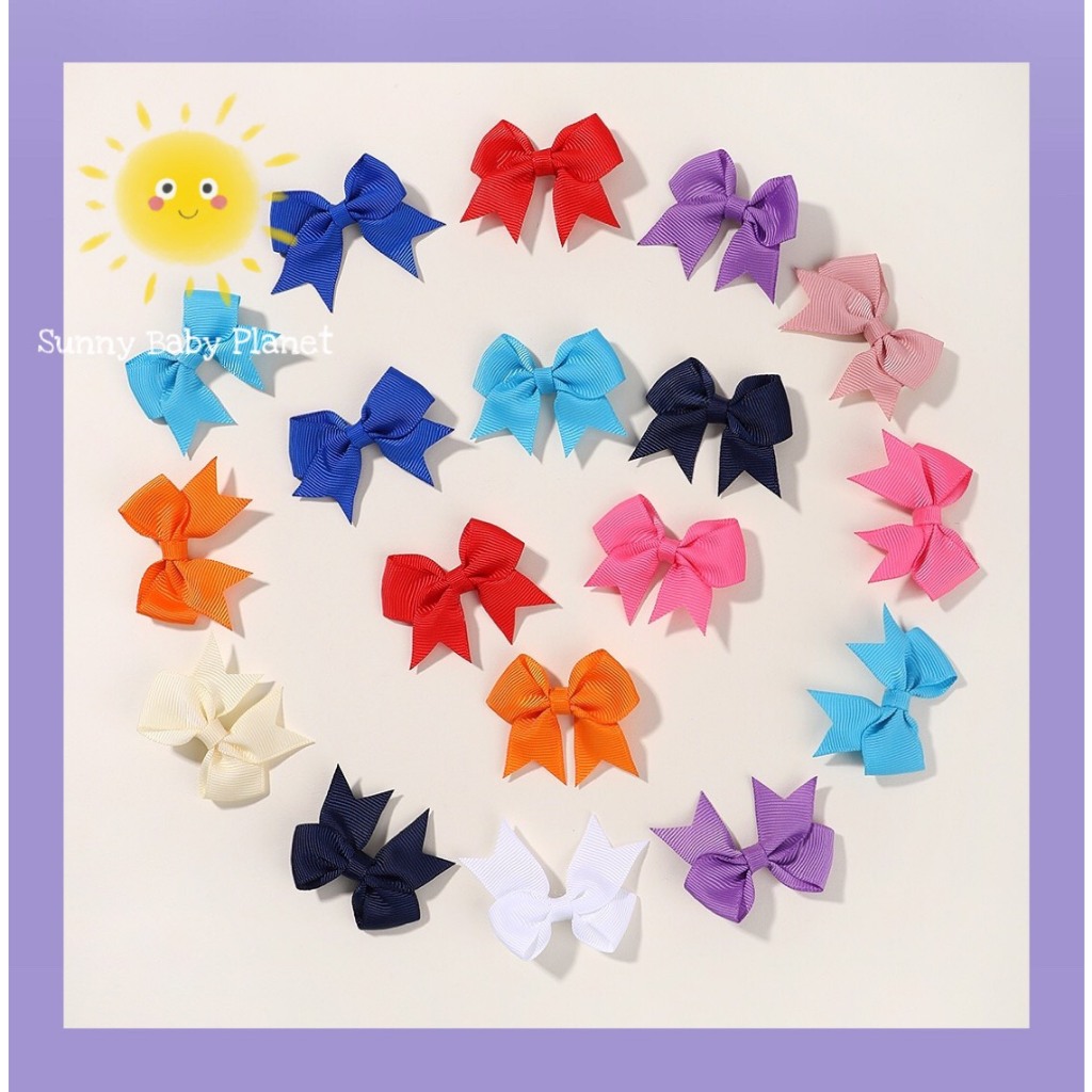 Kẹp tóc nơ bé gái Sunny kẹp tóc xinh cho bé  kẹp chiếc nơ thiết kế ruy băng xinh xắn đủ màu