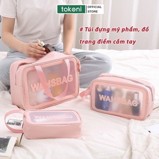 Túi Đựng Mỹ Phẩm Cầm Tay JYoohome Bằng PVC Trong Suốt Túi Đựng Đồ Trang Điểm Đồ Du Lịch Chống Nước