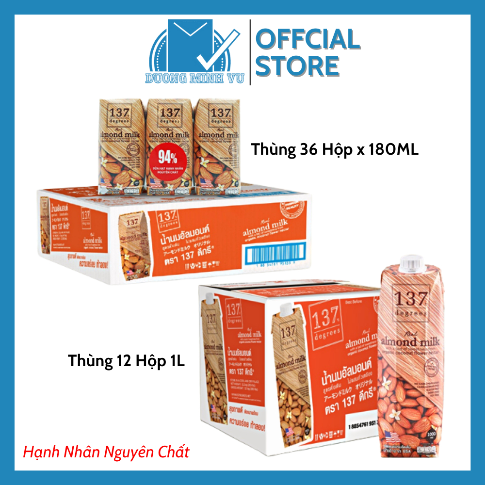 Sữa Hạt Hạnh Nhân Nguyên Chất 137 Degrees  Thơm Ngon, Bổ Dưỡng, Healt
