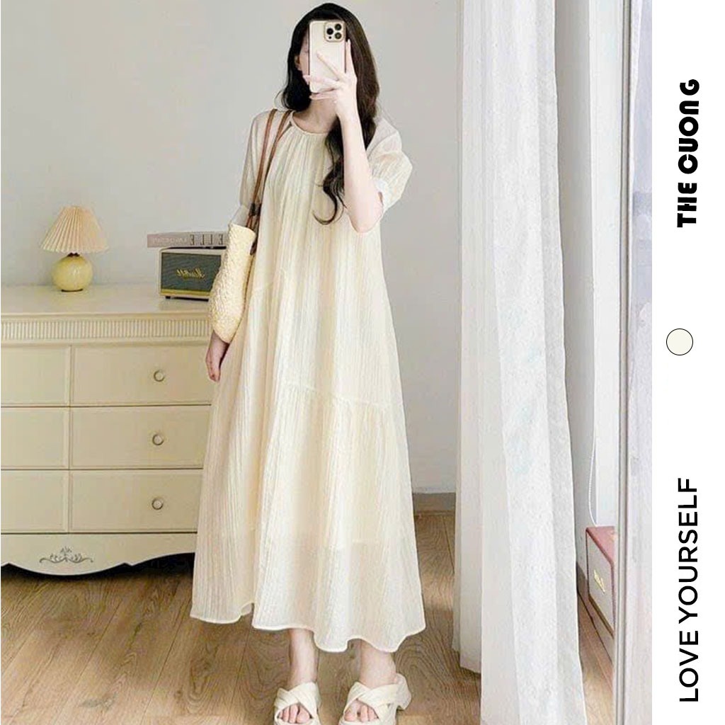 ĐẦM VÁY BẦU C8603 HÈ THU DÁNG TIỂU THƯ ĐIỆU ĐÀ SANG CHẢNH - ĐẦM VÁY CÔNG SỞ DỰ TIỆC CHẤT VOAN XỐP KHÔNG NHĂN HOT TREND