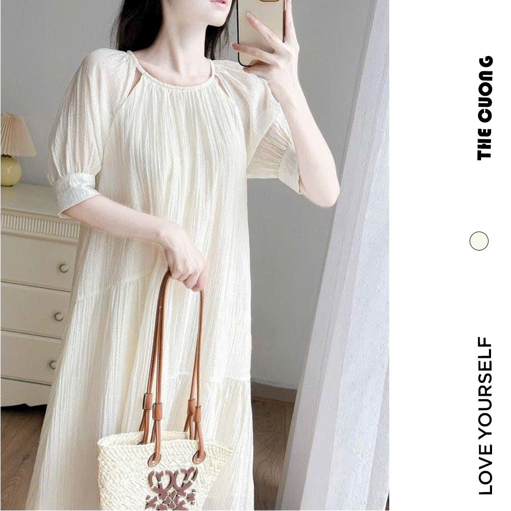 ĐẦM VÁY BẦU C8603 HÈ THU DÁNG TIỂU THƯ ĐIỆU ĐÀ SANG CHẢNH - ĐẦM VÁY CÔNG SỞ DỰ TIỆC CHẤT VOAN XỐP KHÔNG NHĂN HOT TREND