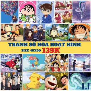 Tranh sơn dầu số hoá có khung LIM Art - Tranh tô màu theo số hoạt hình, anime, manga