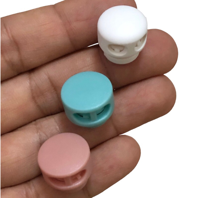 5 cái - Nút chặn nhựa tròn sử dụng chặn dây rút áo khoác + balo + giày, trang trí, cố định đầu dây