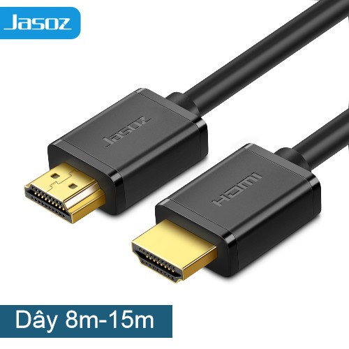 Dây HDMI 2.0 Jasoz, dài 5m 8m 10m 12m 15m, chất lượng hình ảnh sắc nét lên tới 4K 30Hz, hàng chính hãng, bảo hành 12