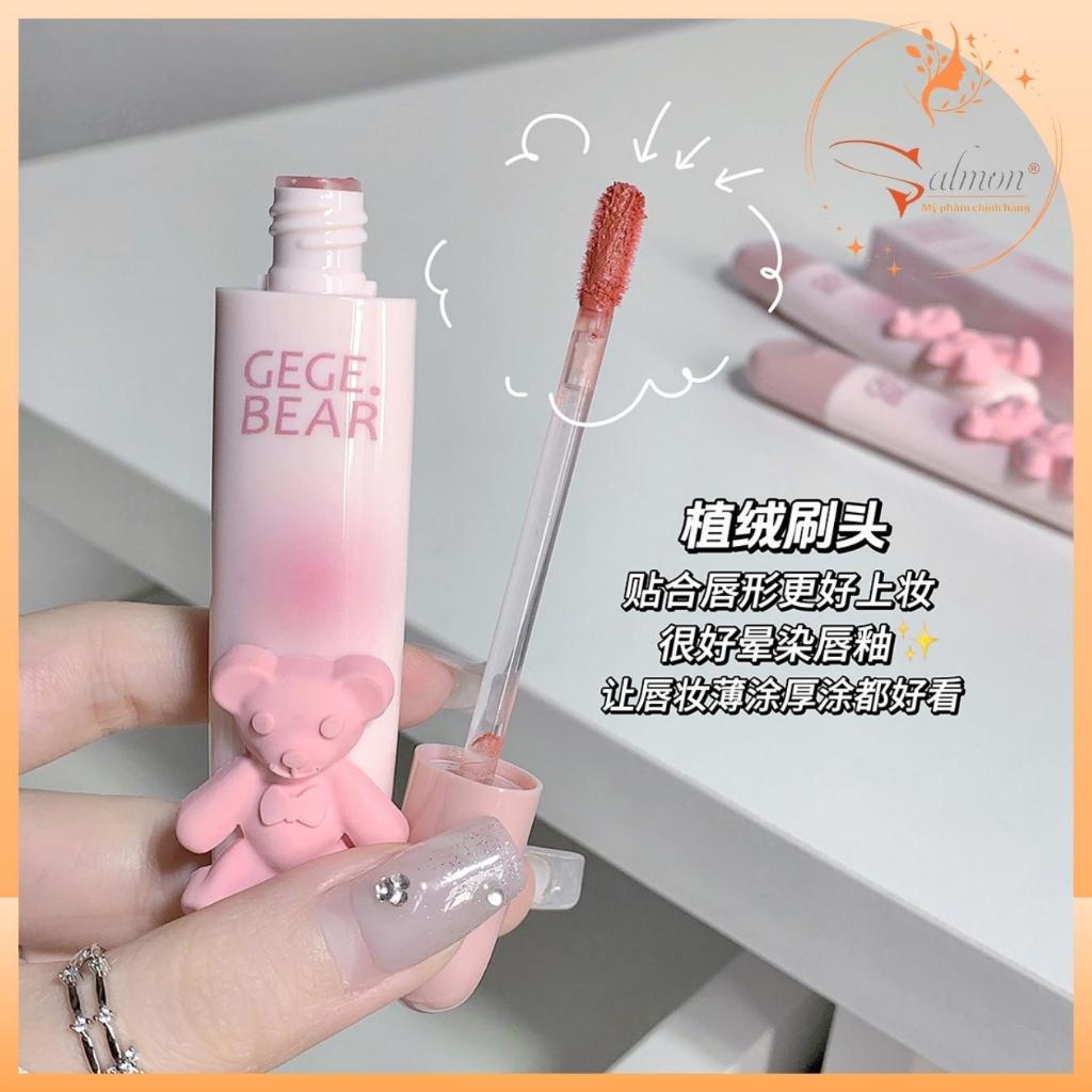 Son Kem Nhung Lì Gấu Hồng Mẫu Mới GEGE BEAR GX1079 Tender Lip Glaze Mềm Mướt, Lâu Trôi, Nội Địa Trung - Salmon Shop