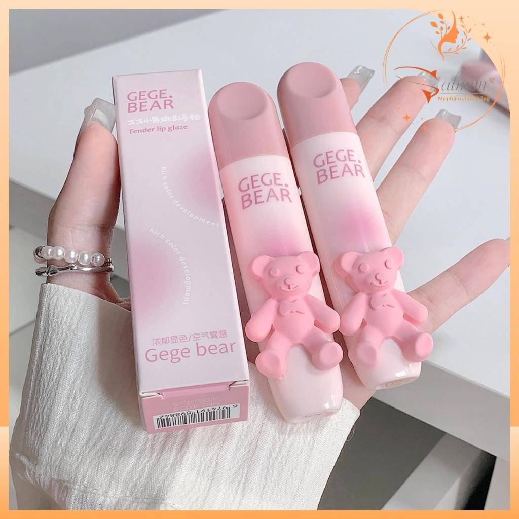 Son Kem Nhung Lì Gấu Hồng Mẫu Mới GEGE BEAR GX1079 Tender Lip Glaze Mềm Mướt, Lâu Trôi, Nội Địa Trung - Salmon Shop