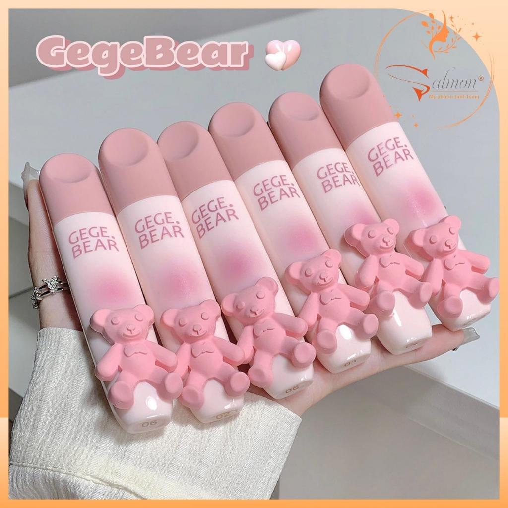 Son Kem Nhung Lì Gấu Hồng Mẫu Mới GEGE BEAR GX1079 Tender Lip Glaze Mềm Mướt, Lâu Trôi, Nội Địa Trung - Salmon Shop