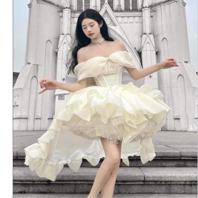 Siêu Phẩm Đầm Váy Công Chúa Voan Tơ Thiết Kế Hai Lớp Kèm Áo Choàng Phong Cách Sang Trọng Ngọt Ngào