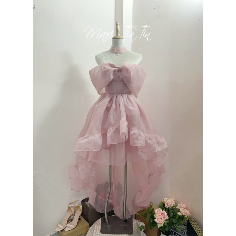 Siêu Phẩm Đầm Váy Công Chúa Voan Tơ Thiết Kế Hai Lớp Kèm Áo Choàng Phong Cách Sang Trọng Ngọt Ngào