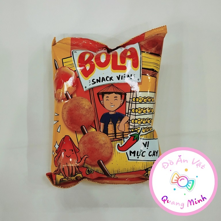 Bim bim Oishi Snack viên Bola vị Mực cay gói lớn 32 g giòn cay thơm ngon, đồ ăn vặt hot nhất