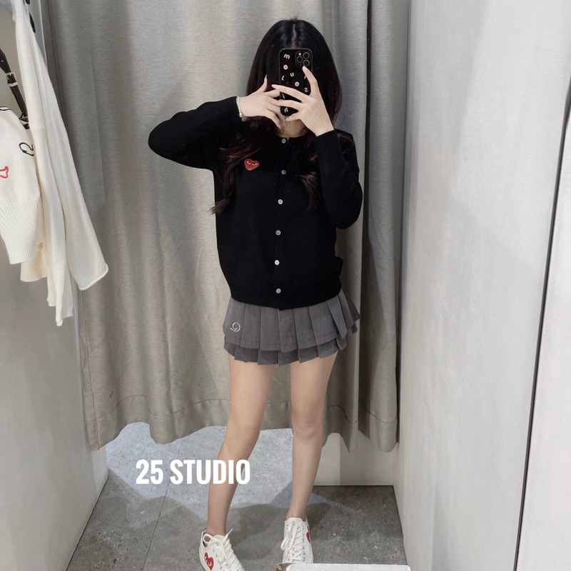 ÁO CARDIGAN LEN LOGO TRÁI TIM THÊU | STUDIOBY25