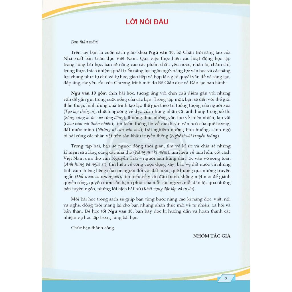 Sách học sinh – Ngữ Văn Lớp 10 - Tập một – Chân trời sáng tạo