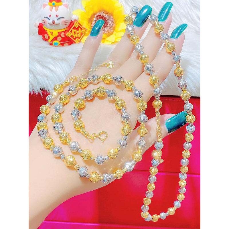 Dây bi 2 màu khoá tròn  bọng nhẹ