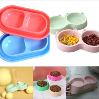 Bát ăn đôi cho chó mèo, bát ăn nhựa chống lật tiện lợi cho thú cưng_CaCopetshop