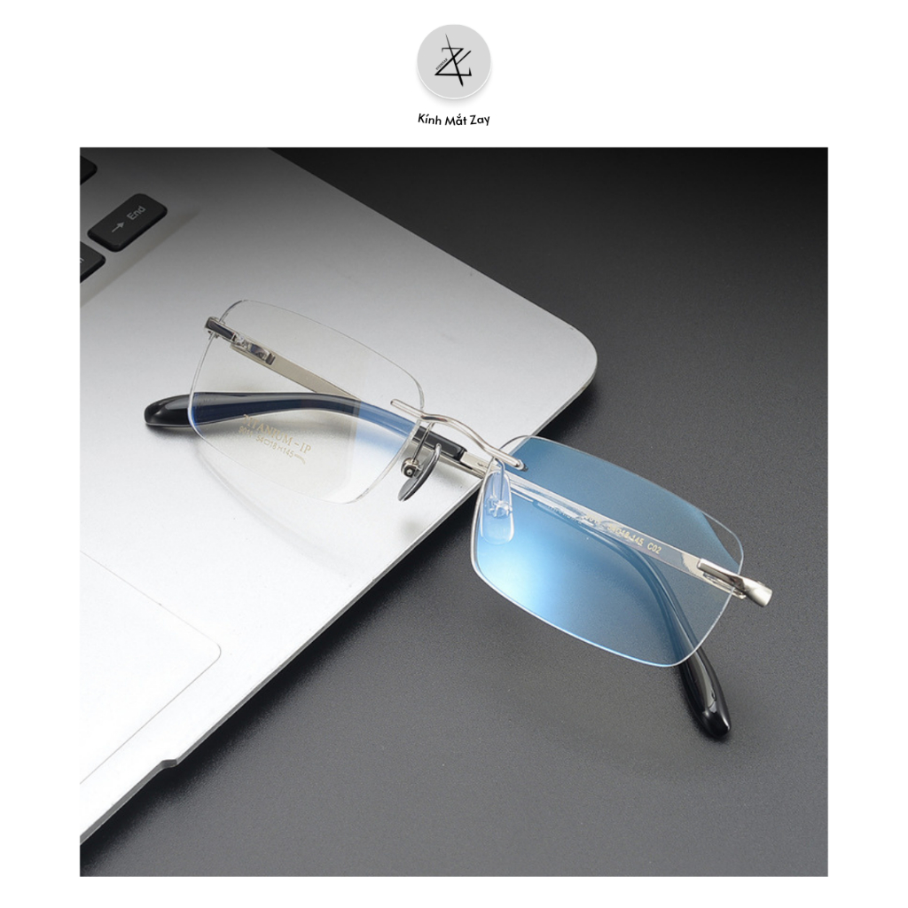 Gọng kính khoan nam nữ titanium 9011 phong cách thời trang cao cấp