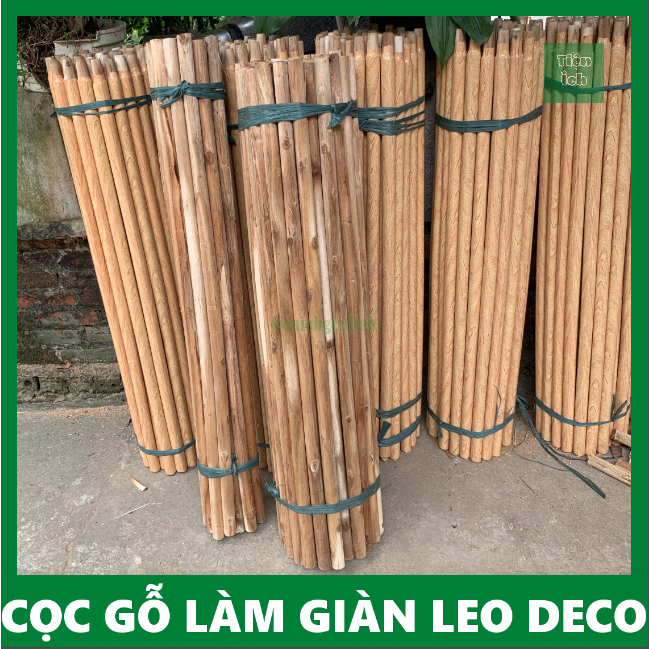 Cọc Gỗ Keo Tròn Dài 130cm Đường Kính 30mm 40mm Gỗ Lõi Keo Tròn Làm Giàn Cây Leo Deco Trang Trí Sân Vườn