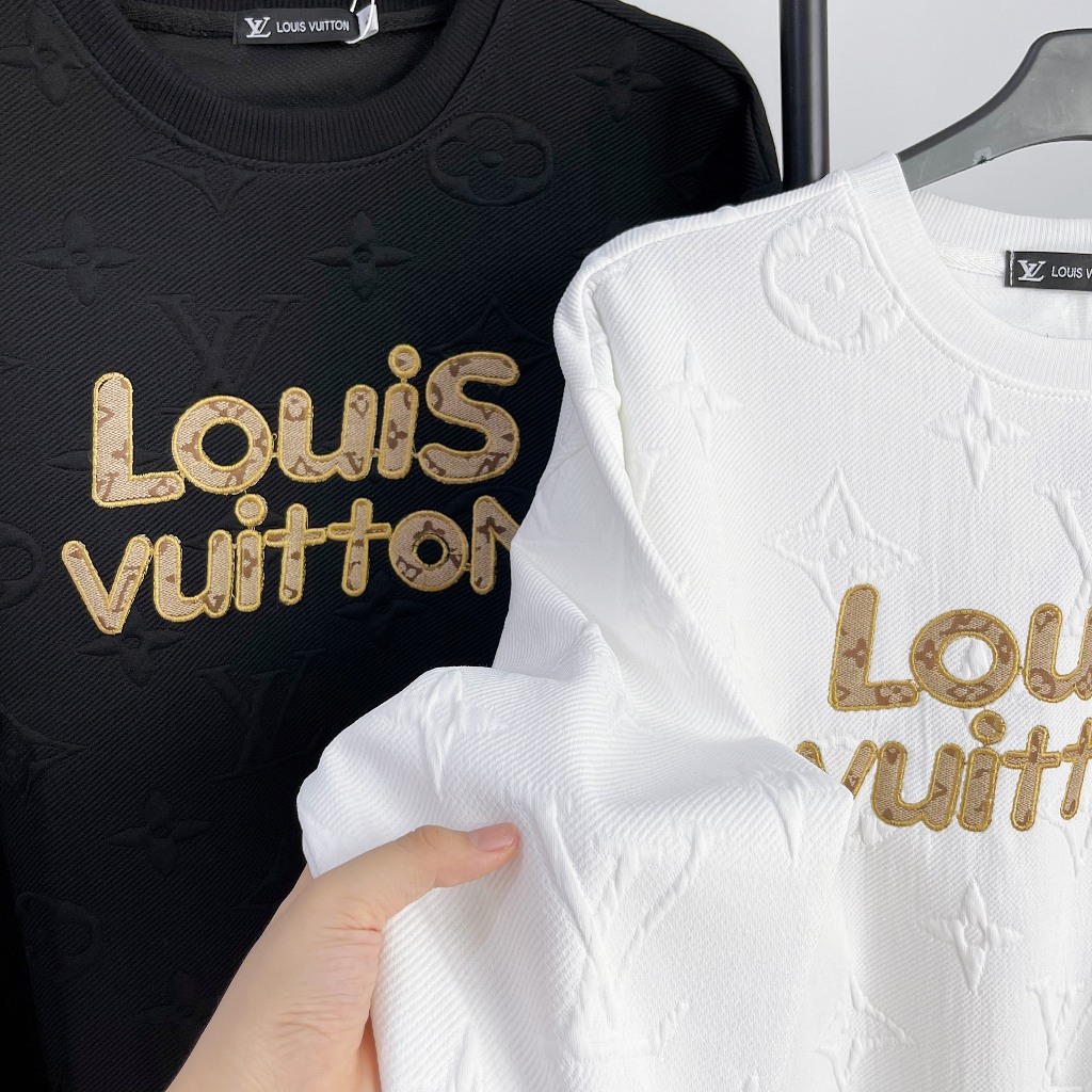 Áo nỉ thu đông dài tay - áo thun tay dài lv Dập Nổi chất vải cao cấp mẫu mới giá rẻ