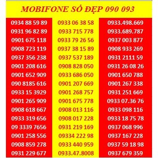 Sim số đẹp mobifone giá rẻ 090. Đăng kí chính chủ