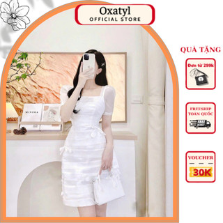 Váy tiểu thư nhẹ nhàng màu trắng V53 Oxatyl mặc đi tiệc, cưới hỏi