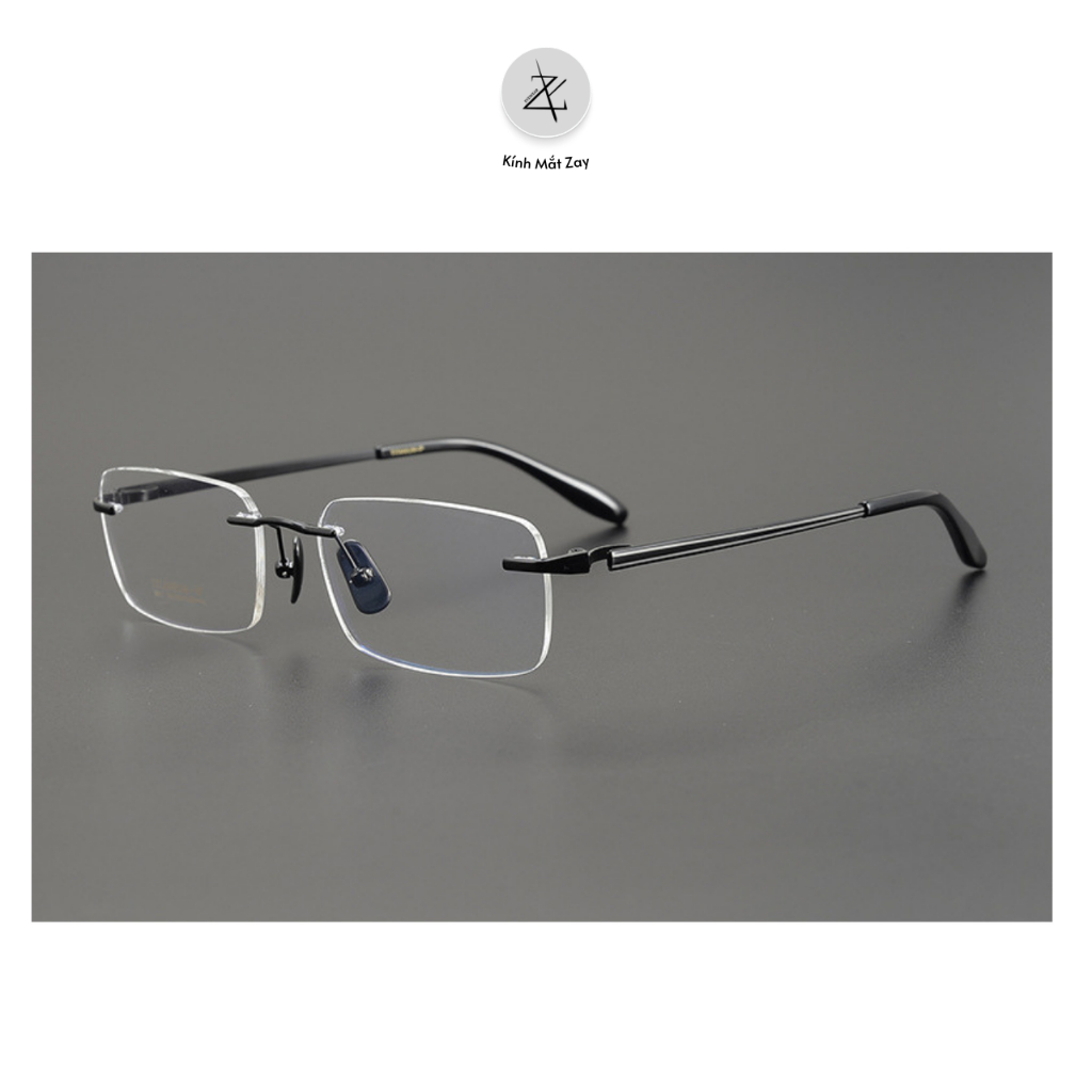 Gọng kính khoan nam nữ titanium 9011 phong cách thời trang cao cấp
