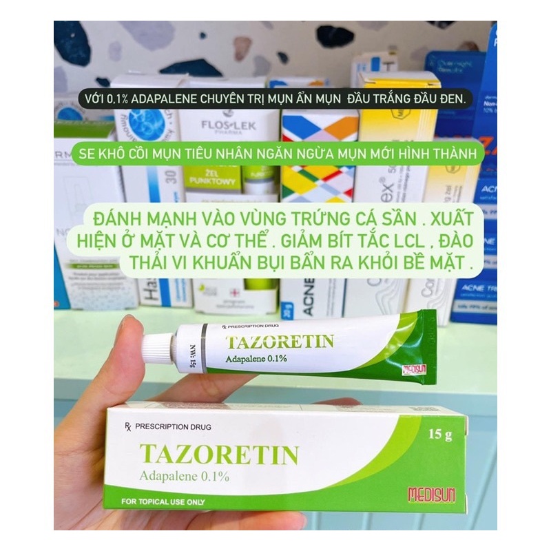 Chấm mụn TA DÔ da liễu kê đơn 0.1 0.3 C Gel MỤN ẨN, MỤN LI TI SƯNG VIÊM...