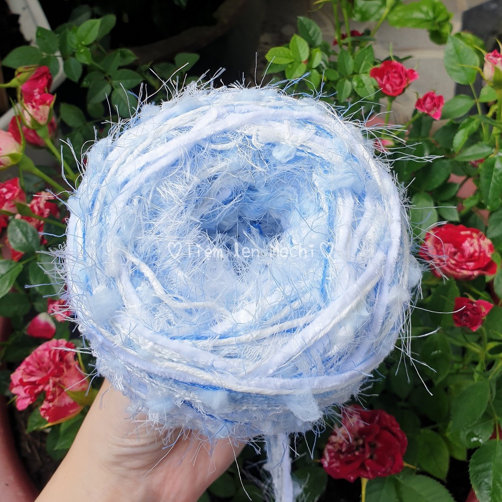 Len mix thiết kế TONE XANH dùng làm túi, nón, áo...Tiệm len Mochi
