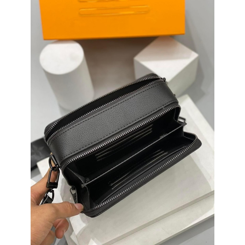 Túi đeo chéo hộp vuông L.V thời trang nam unisex