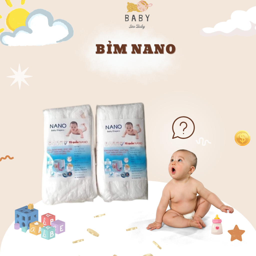 Tã bỉm quần Nano googdry 100 chiếc size s,m,l,xl...bỉm dáng ôm