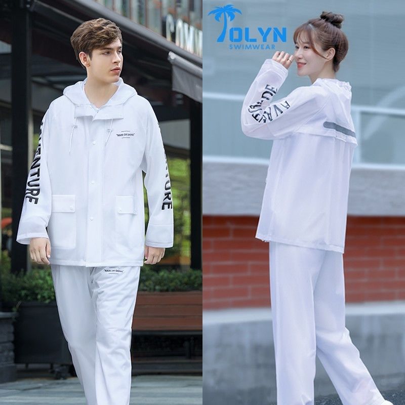 Áo mưa bộ người lớn nam nữ thể thao chống thấm nước TOLYN Bộ quần áo mưa cao cấp siêu nhẹ thời trang KP091
