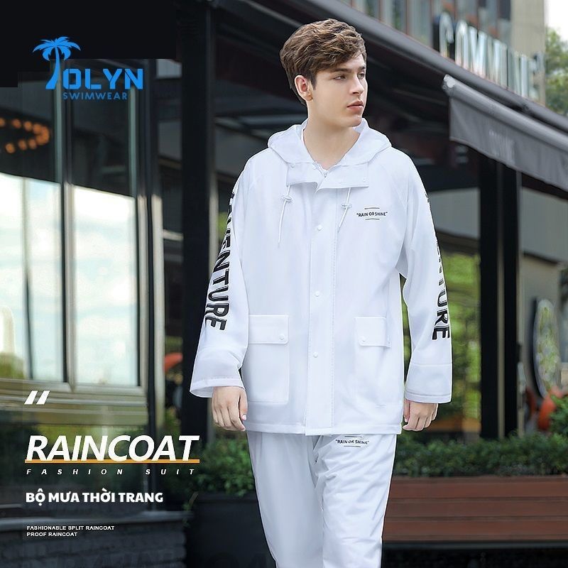 Áo mưa bộ người lớn nam nữ thể thao chống thấm nước TOLYN Bộ quần áo mưa cao cấp siêu nhẹ thời trang KP091