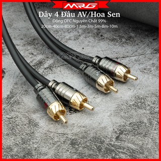 Cặp dây rca dây bông sen lõi đồng, dài 3m-5m-8m-10m .