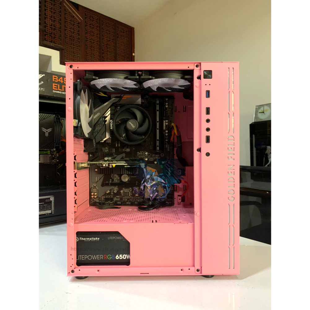 Vỏ case Máy Tính Pink Color LED RGB ( Hồng cánh sen)