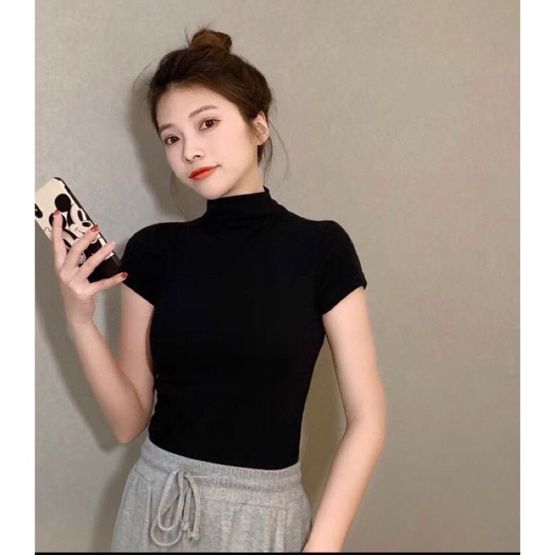 ÁO THUN CROPTOP CỔ LỌ GÂN TĂM LẠNH KHÔNG DÃO KHÔNG XÙ CỰC HOT LN113 | BigBuy360 - bigbuy360.vn