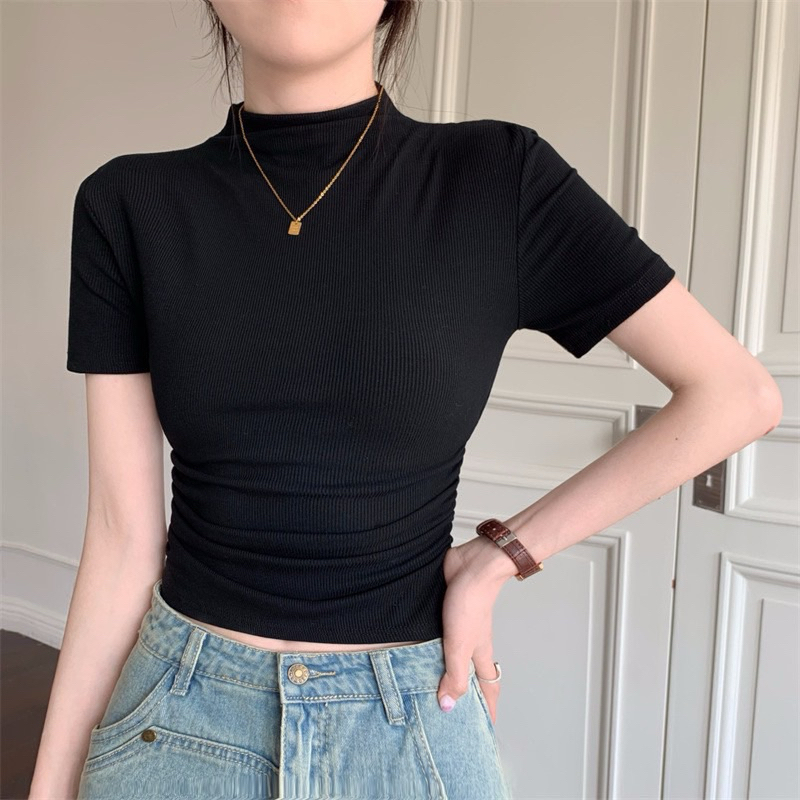 ÁO THUN CROPTOP CỔ LỌ GÂN TĂM LẠNH KHÔNG DÃO KHÔNG XÙ CỰC HOT LN113 | BigBuy360 - bigbuy360.vn